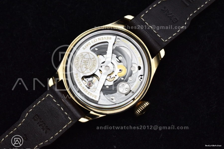 Brown on ZF Leather A Bronze Strap IW501005 Minimalist Real 519 1:1 Edition Dial Pilot Black Big Best 1121